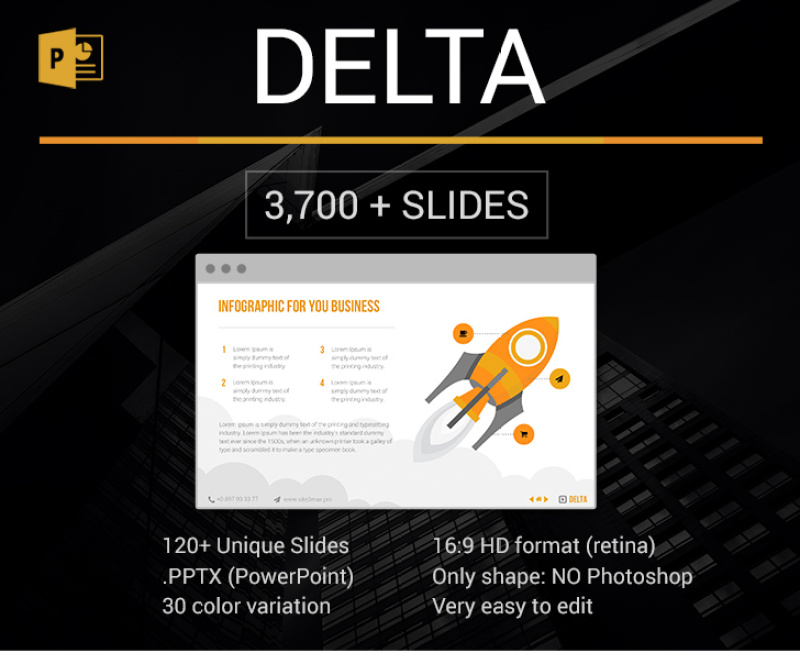 商务图表PPT模板 delta powerpoint template