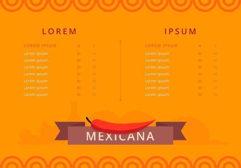 墨西哥食物和菜单模板矢量