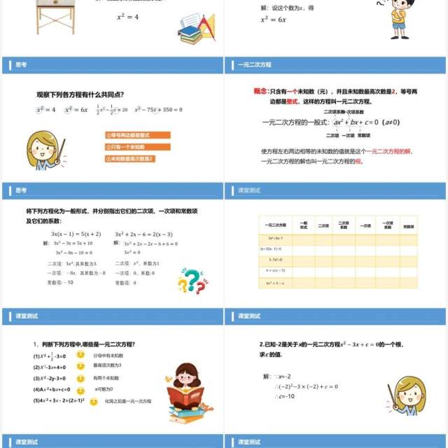 部编版九年级数学上册一元二次方程课件PPT模板 部编版九年级数学上册一元二次方程课件PPT模板