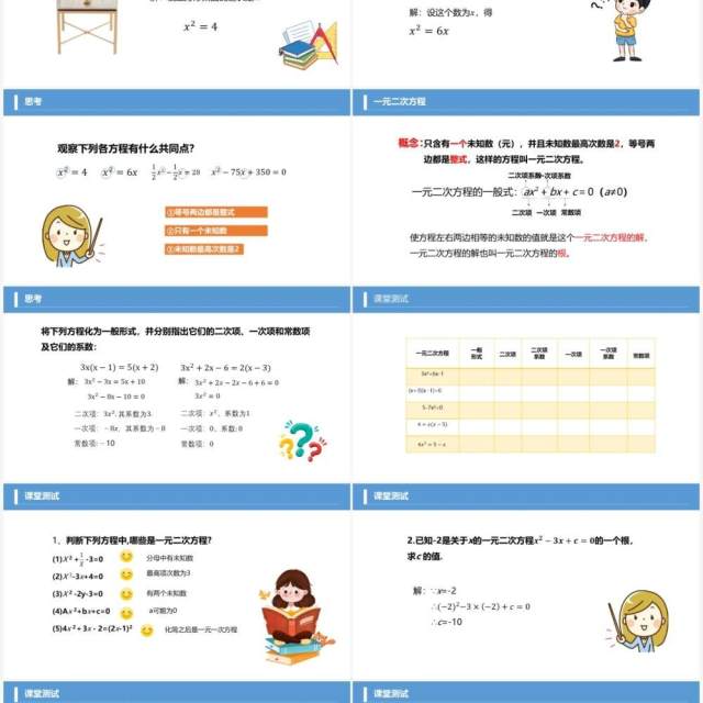 部编版九年级数学上册一元二次方程课件PPT模板