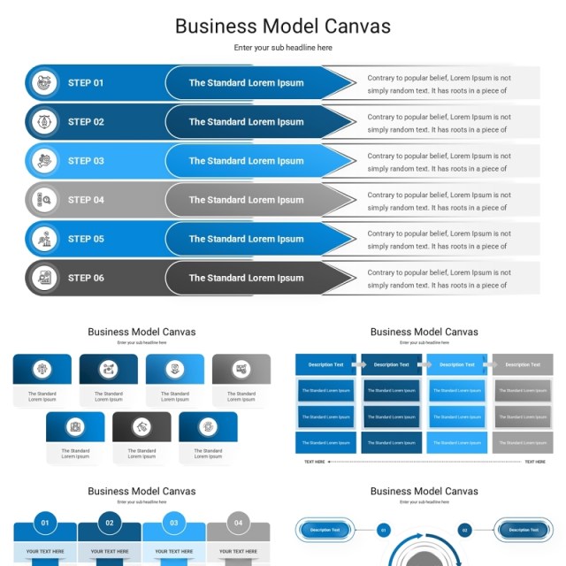 商业模式蓝图信息图PPT模板Business Model Canvas