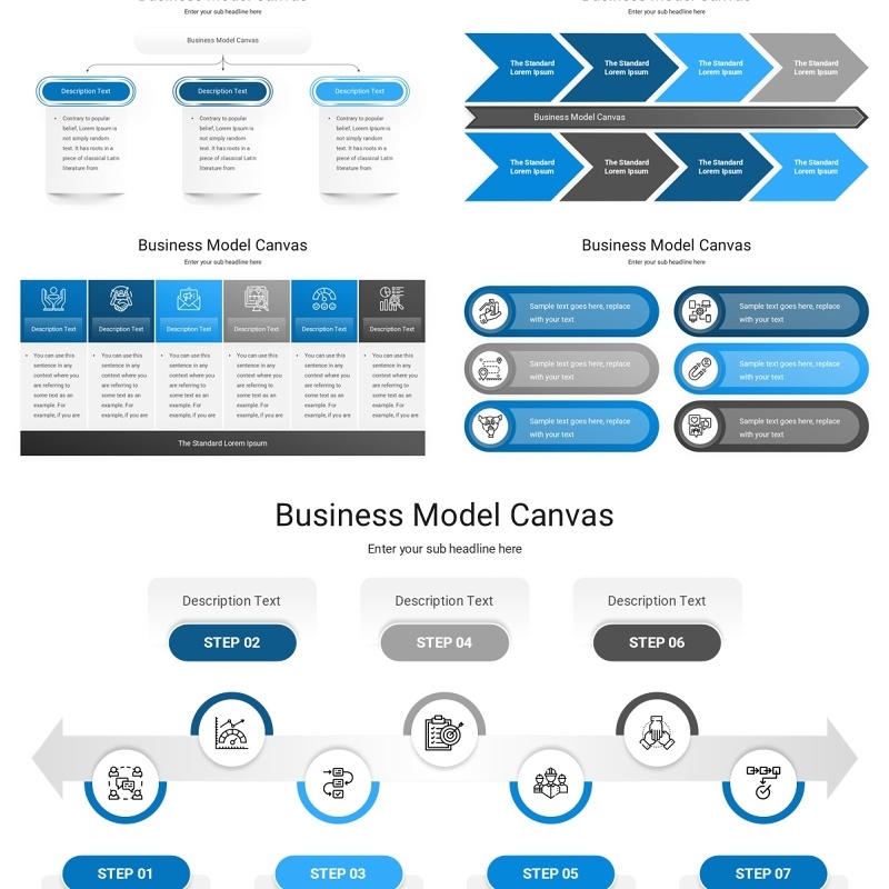 商业模式蓝图信息图PPT模板Business Model Canvas