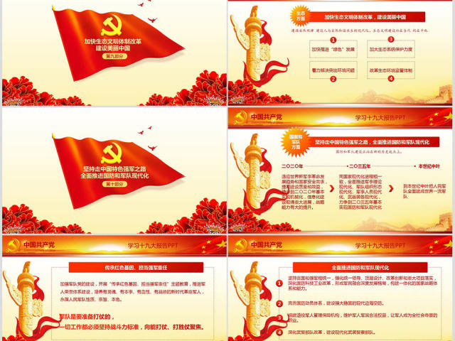 聚焦十九大精细解读十九大报告PPT模板 聚焦十九大精细解读十九大报告PPT模板