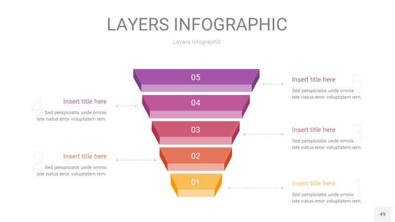 粉黄色3D分层PPT信息图49