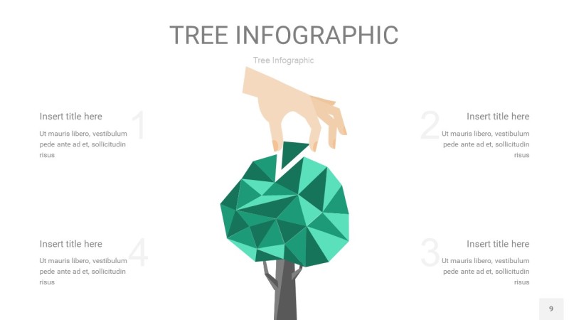 红蓝绿树状图PPT图表9