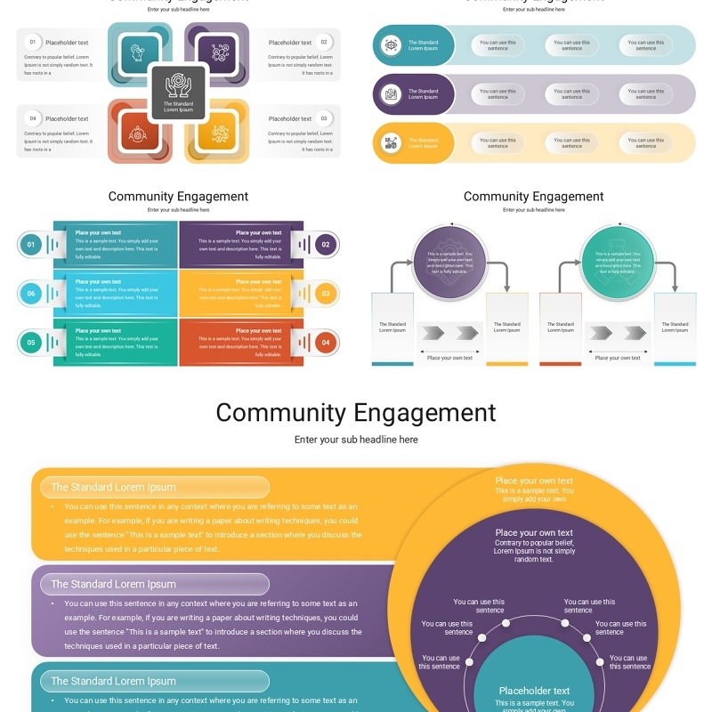 社区参与结构图信息图PPT模板素材Community Engagement