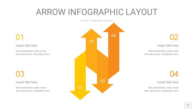 黄色箭头PPT信息图表5