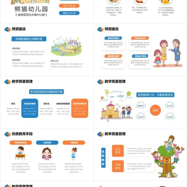 蓝色卡通风幼儿园工作汇报PPT通用模板 蓝色卡通风幼儿园工作汇报PPT通用模板