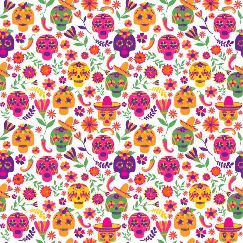 Dia de los muertos seamless vector pattern
