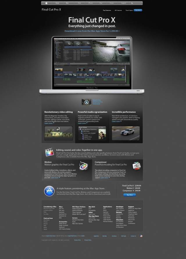 Apple网站Finalcut网页模板