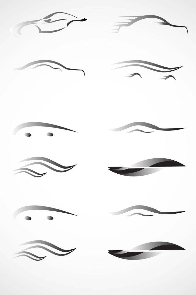 矢量交通工具图标素材线条