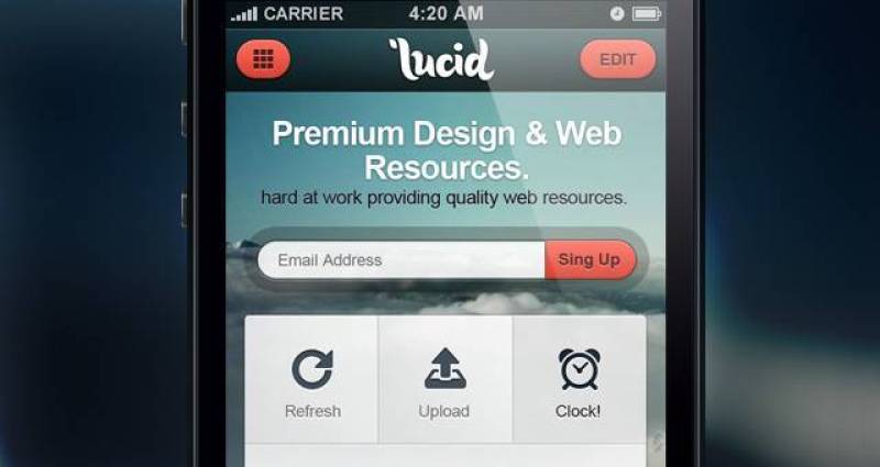 Lucid iPhone App UI Kit Psd