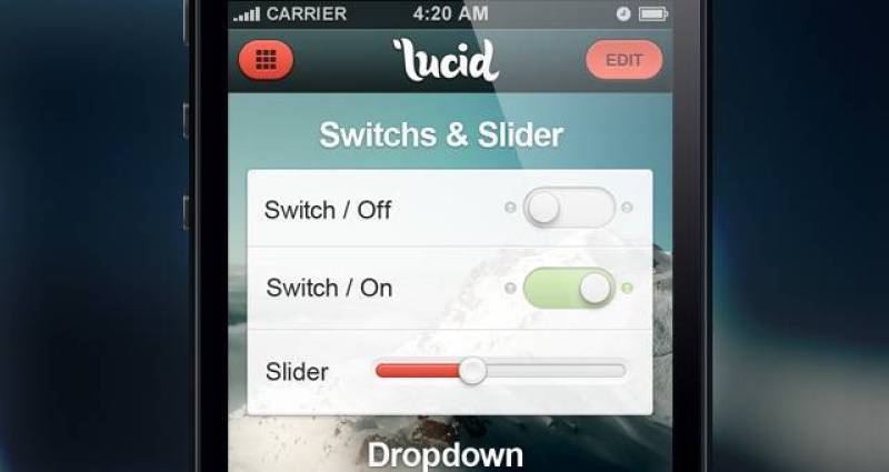 Lucid iPhone App UI Kit Psd