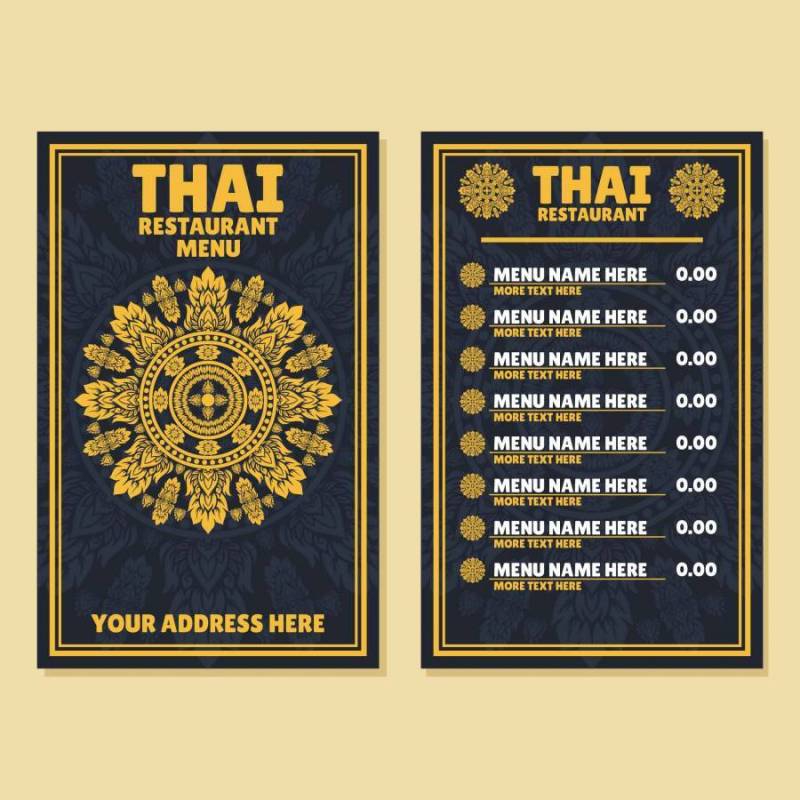 泰国菜单模板
