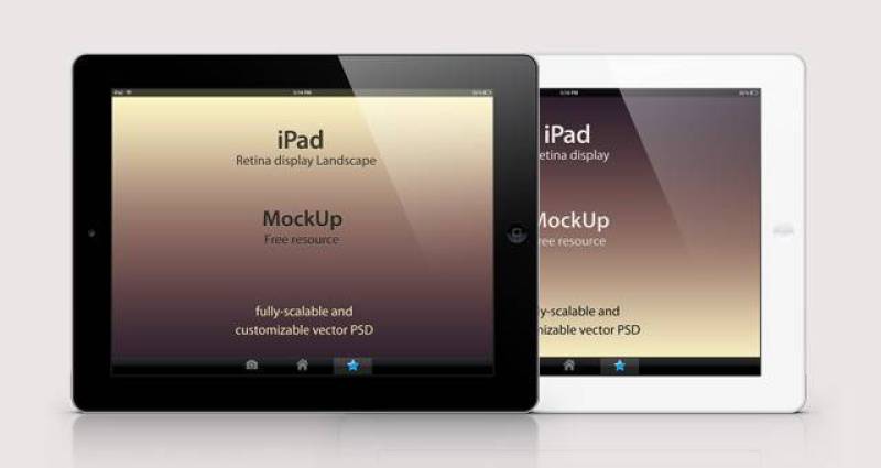 Psd iPad Retina Mockup模板