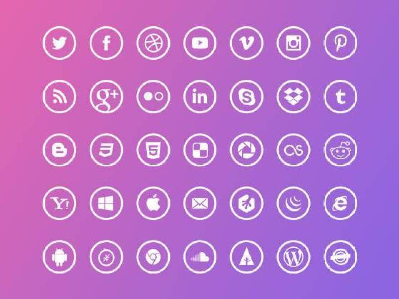 Outline Social Icons