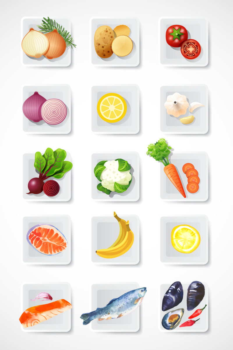 新鲜的食材矢量素材