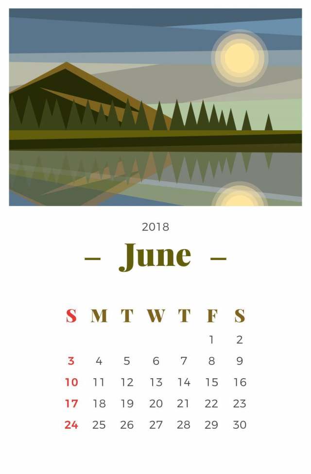 2018年6月景观月历