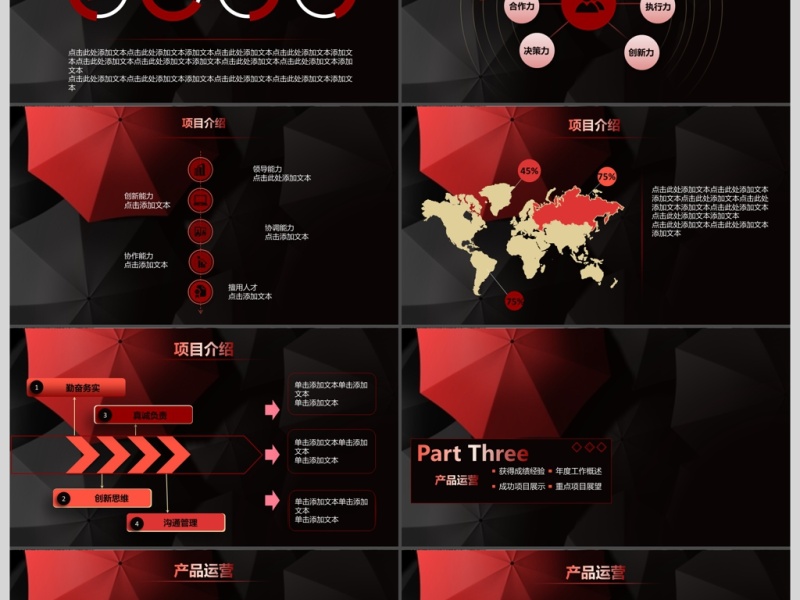 红黑高端大气简约商业计划书PPT
