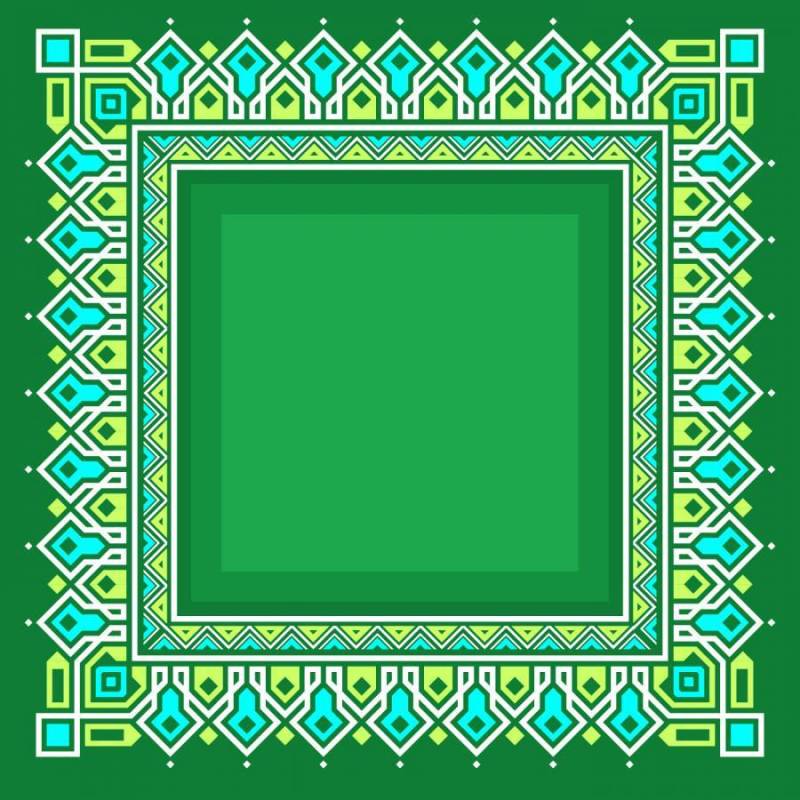 伊斯兰边界与绿色背景矢量