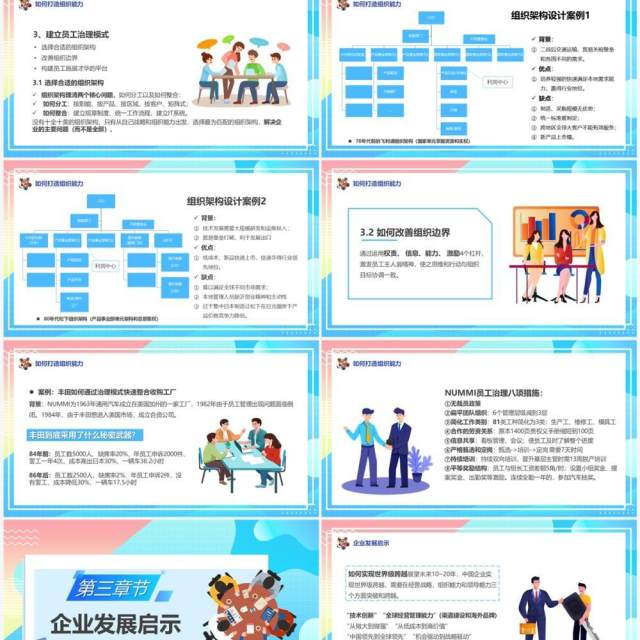 蓝色卡通风提升组织能力PPT模板 蓝色卡通风提升组织能力PPT模板