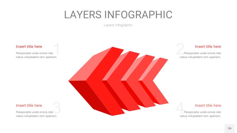 红色3D分层PPT信息图36