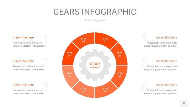 橙色齿轮PPT信息图12