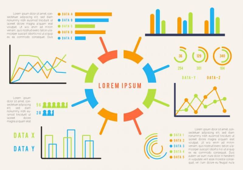 标志性的数据可视化矢量