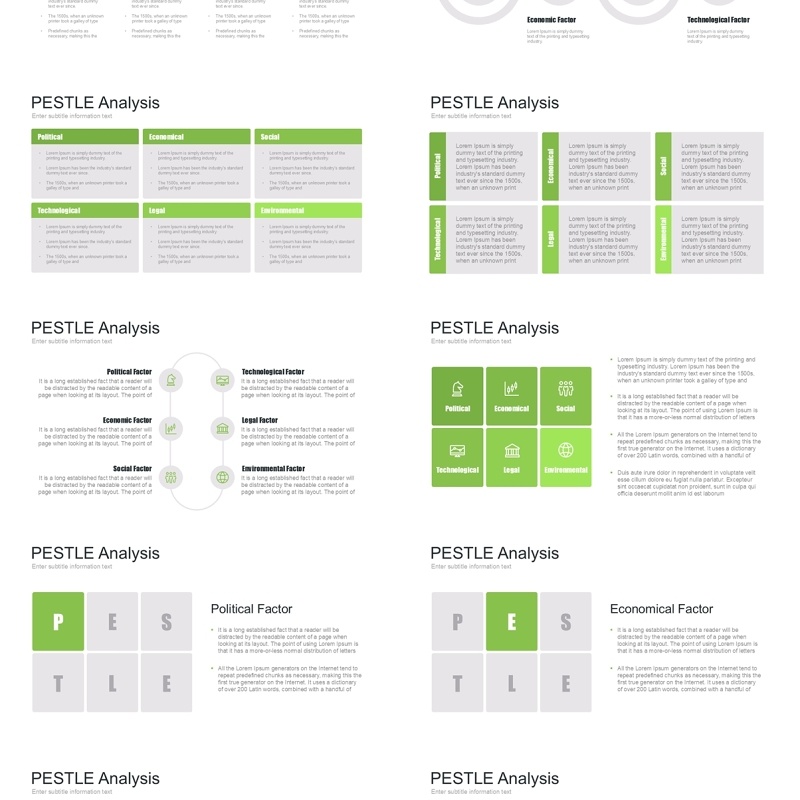 绿色企业战略宏观环境发展趋势分析PPT模板素材PEST green