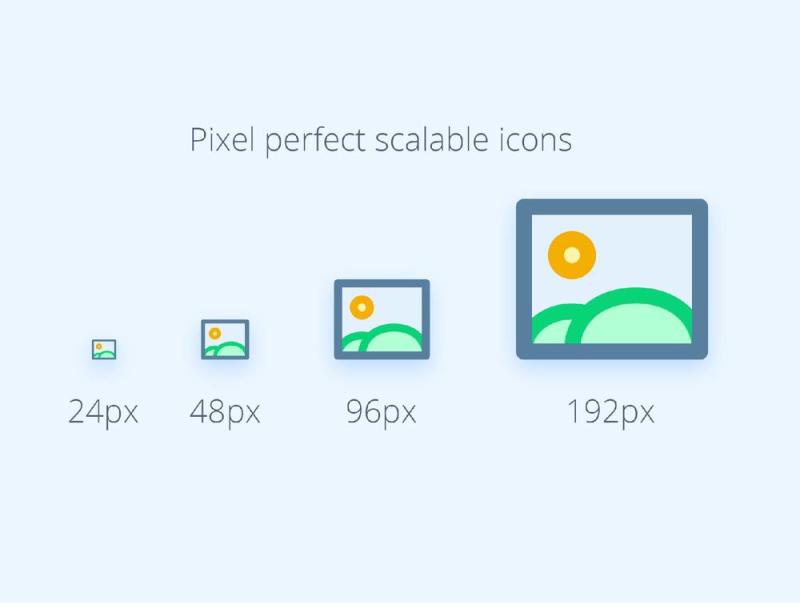 一致，极简主义风格的图标伟大的UI / UX设计。，300彩色图标