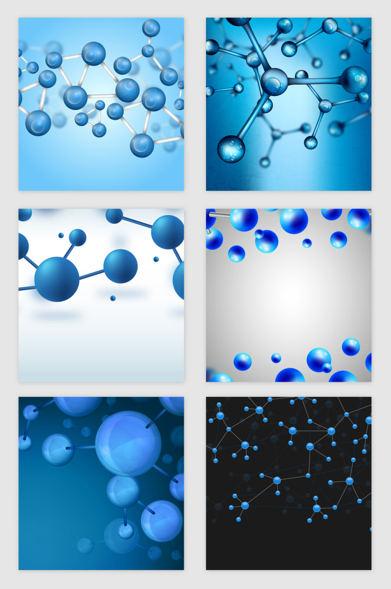 蓝色科技医疗线条分子纹理矢量素材