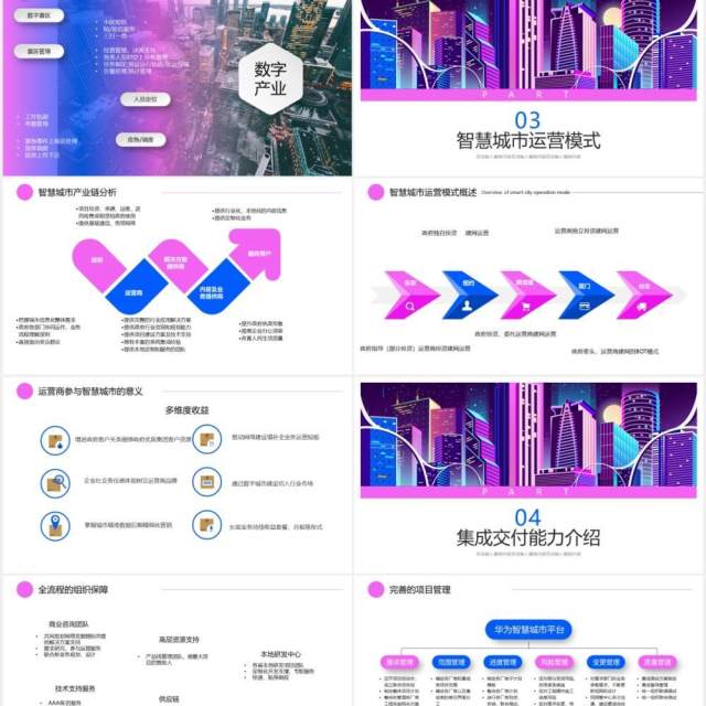 科技时代智慧城市解决方案动态PPT模板