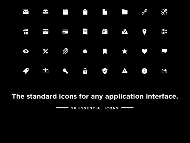 任何应用程序界面的标准图标，UI和UX Essentials Solid