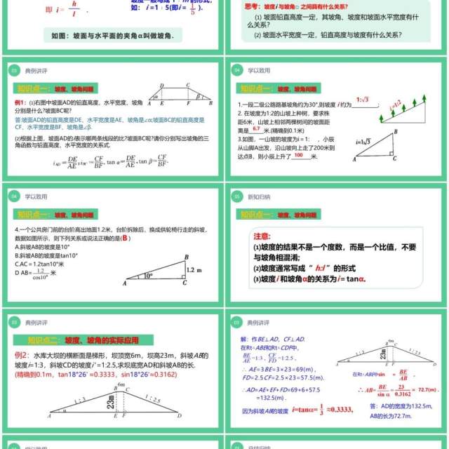 部编版九年级数学下册解直角三角形应用举例课件PPT模板