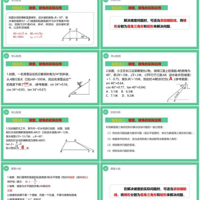 部编版九年级数学下册解直角三角形应用举例课件PPT模板