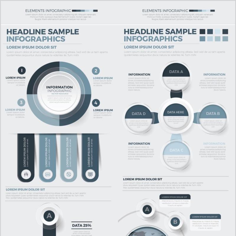 黑色商业信息图形设计Black Business Infographics Design