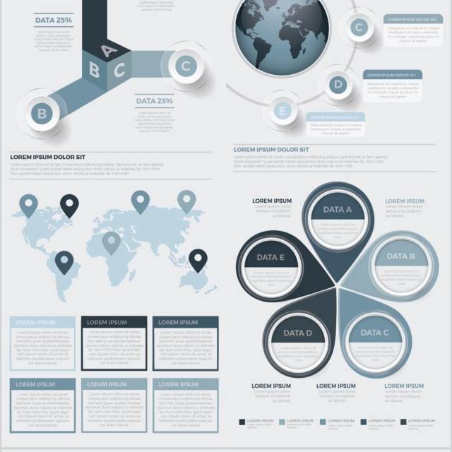 黑色商业信息图形设计Black Business Infographics Design