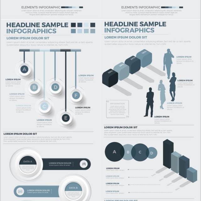 黑色商业信息图形设计Black Business Infographics Design