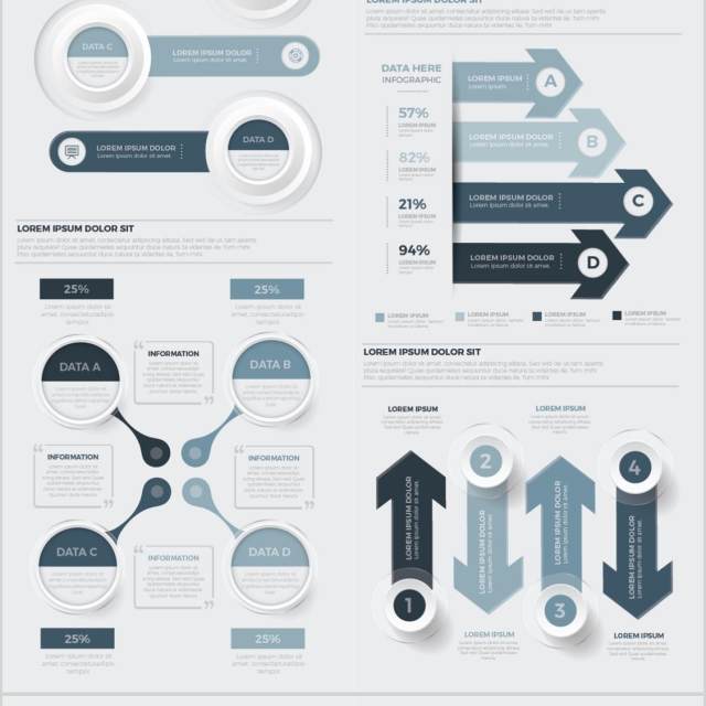 黑色商业信息图形设计Black Business Infographics Design