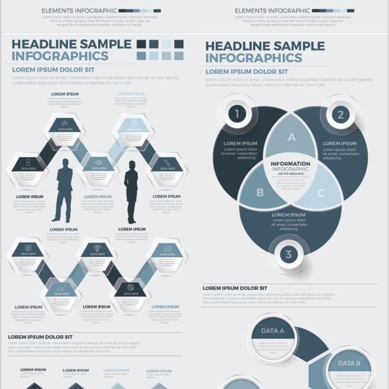 黑色商业信息图形设计Black Business Infographics Design