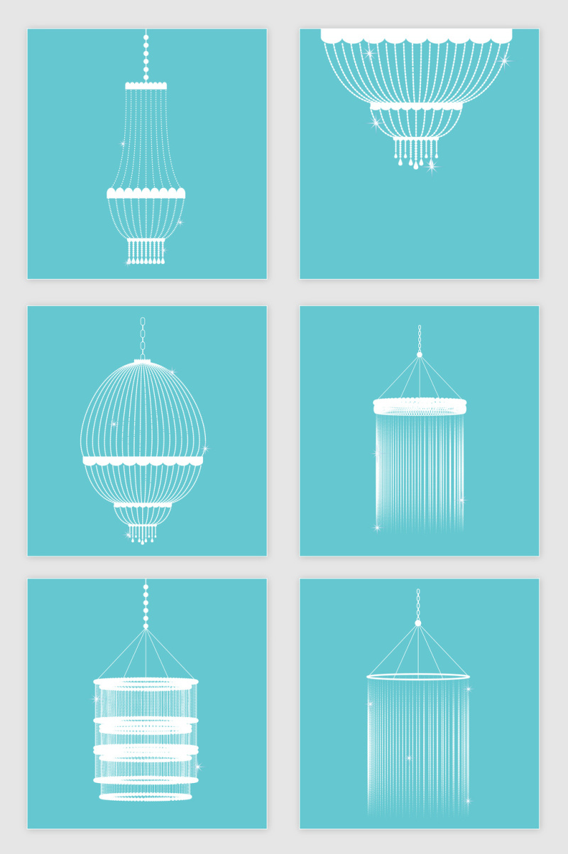 矢量白色高档欧式吊灯