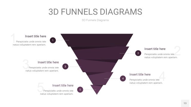 深紫色3D漏斗PPT信息图表13