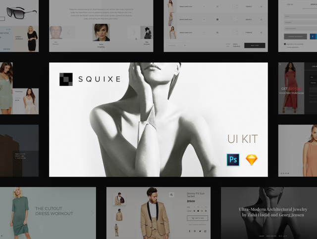 适用于Photoshop和Sketch的现代和简约UI工具包,Squixe UI工具包 适用于Photoshop和Sketch的现代和简约UI工具包,Squixe UI工具包