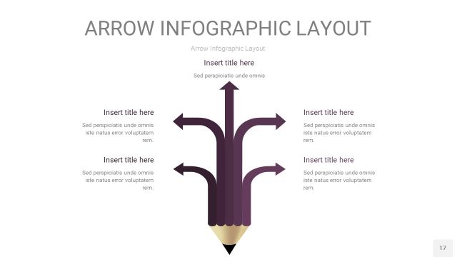 深紫色箭头PPT信息图表17