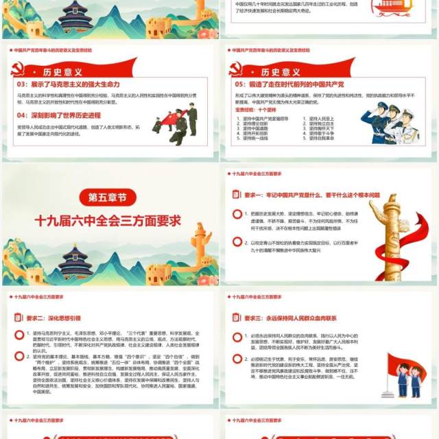 学习贯彻党的十九届六中全会会议精神PPT模板 学习贯彻党的十九届六中全会会议精神PPT模板