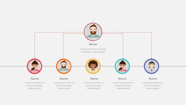 公司彩色组织架构图PPT模板13