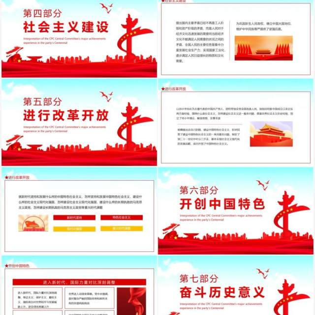 第三个历史决议心得体会动态PPT模板 第三个历史决议心得体会动态PPT模板
