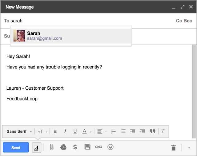 Gmail 新消息 UI