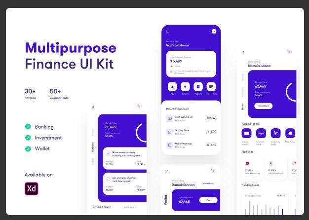 多用途财务用户界面工具包Multipurpose Finance UI Kit