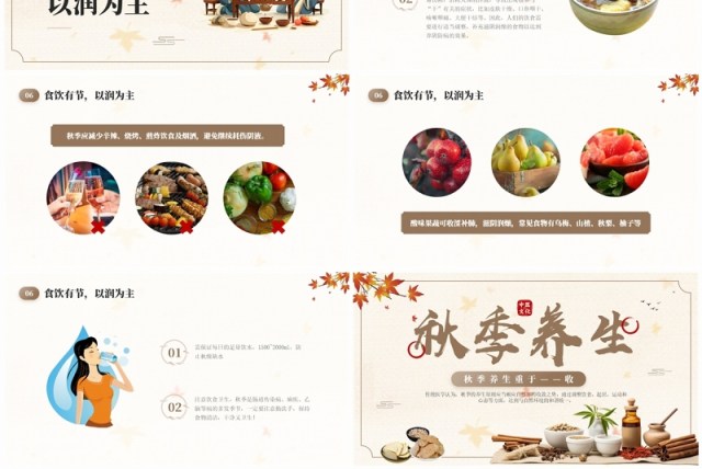 棕色中国风秋季养生中医文化宣传PPT模板 棕色中国风秋季养生中医文化宣传PPT模板